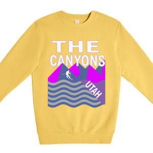 The Canyons Utah Usa Ski Resort Snowboarding Skiing Funny Gift Premium Crewneck Sweatshirt