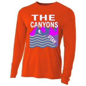 The Canyons Utah Usa Ski Resort Snowboarding Skiing Funny Gift Cooling Performance Long Sleeve Crew