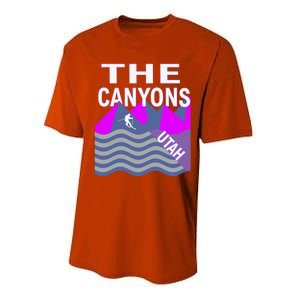 The Canyons Utah Usa Ski Resort Snowboarding Skiing Funny Gift Performance Sprint T-Shirt