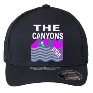 The Canyons Utah Usa Ski Resort Snowboarding Skiing Funny Gift Flexfit Unipanel Trucker Cap