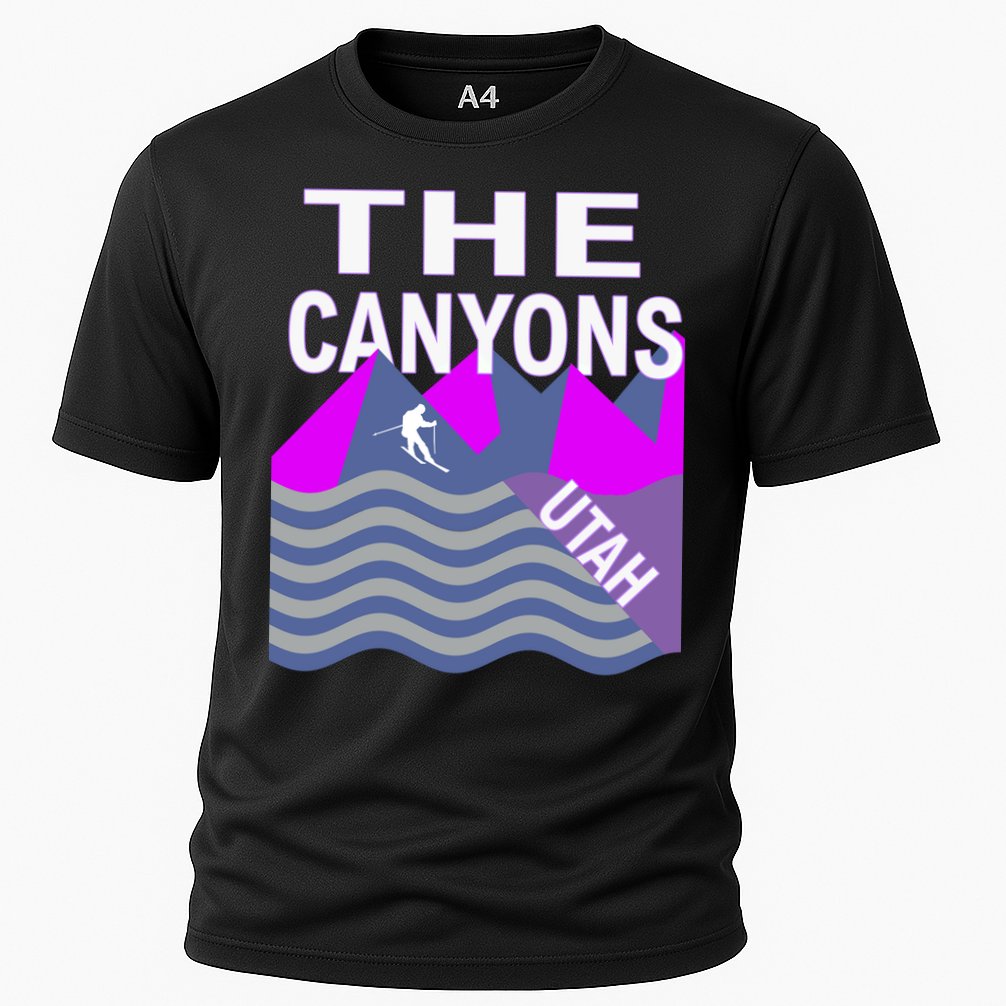 The Canyons Utah Usa Ski Resort Snowboarding Skiing Funny Gift Cooling Performance Crew T-Shirt