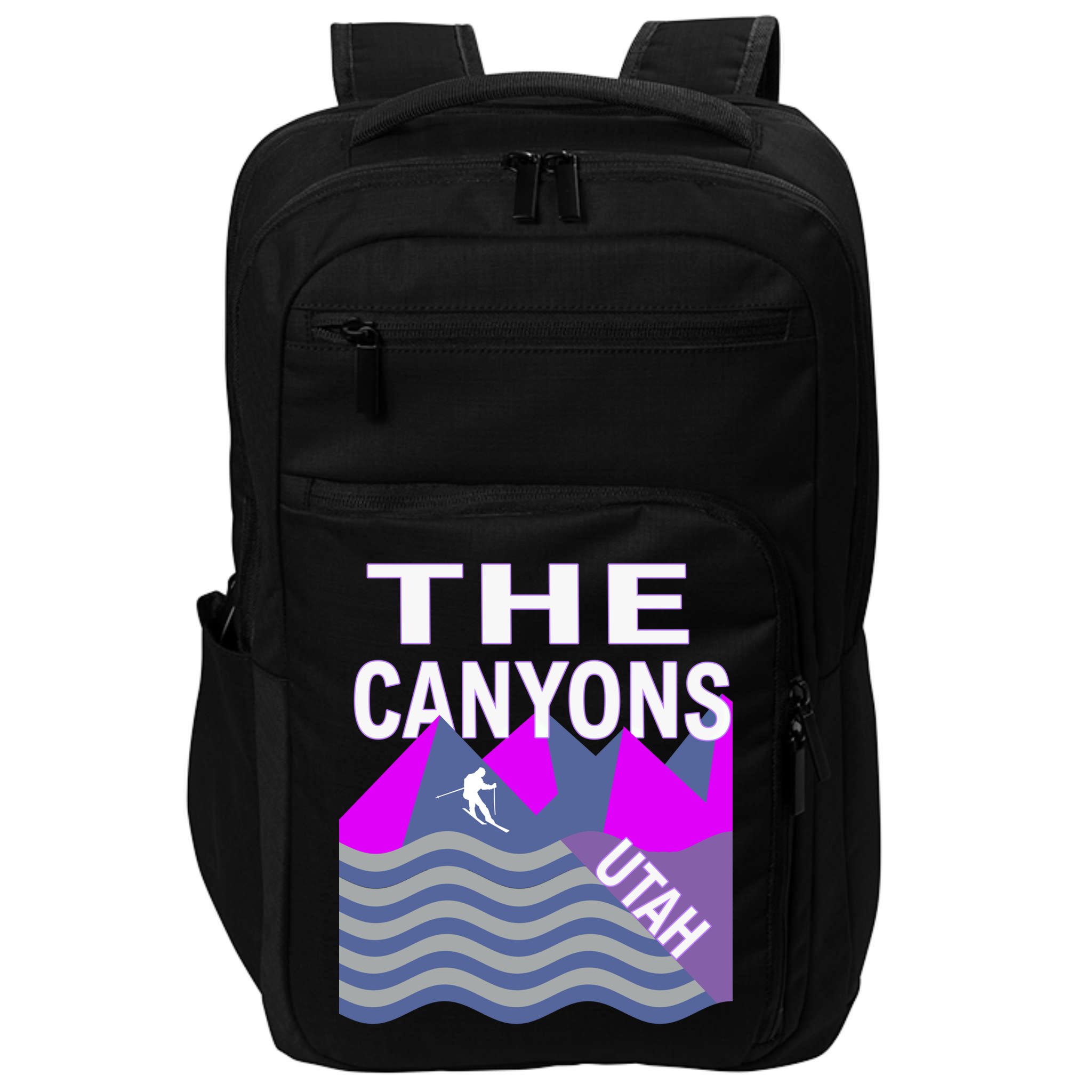 The Canyons Utah Usa Ski Resort Snowboarding Skiing Funny Gift Impact Tech Backpack