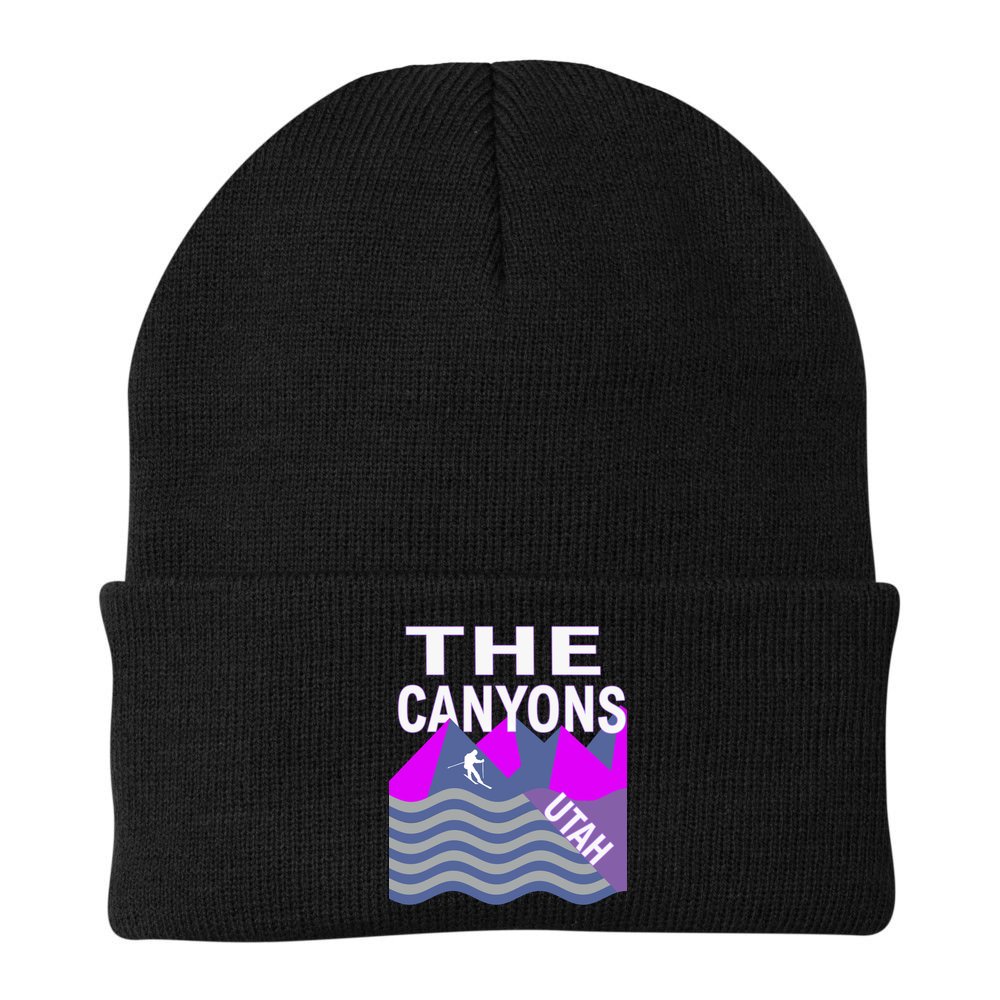 The Canyons Utah Usa Ski Resort Snowboarding Skiing Funny Gift Beanie