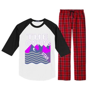 The Canyons Utah Usa Ski Resort Snowboarding Skiing Funny Gift Raglan Sleeve Pajama Set