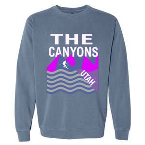 The Canyons Utah Usa Ski Resort Snowboarding Skiing Funny Gift Garment-Dyed Sweatshirt