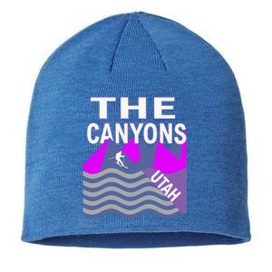 The Canyons Utah Usa Ski Resort Snowboarding Skiing Funny Gift Sustainable Beanie