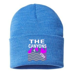 The Canyons Utah Usa Ski Resort Snowboarding Skiing Funny Gift Sustainable Knit Beanie