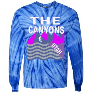 The Canyons Utah Usa Ski Resort Snowboarding Skiing Funny Gift Tie-Dye Long Sleeve Shirt