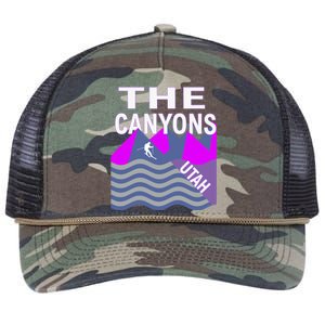 The Canyons Utah Usa Ski Resort Snowboarding Skiing Funny Gift Retro Rope Trucker Hat Cap