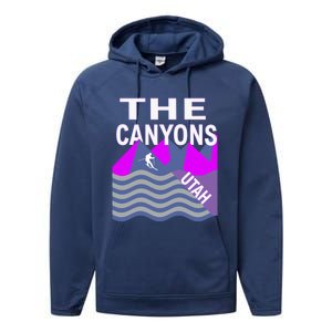 The Canyons Utah Usa Ski Resort Snowboarding Skiing Funny Gift Performance Fleece Hoodie