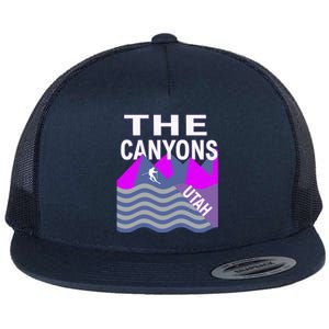 The Canyons Utah Usa Ski Resort Snowboarding Skiing Funny Gift Flat Bill Trucker Hat