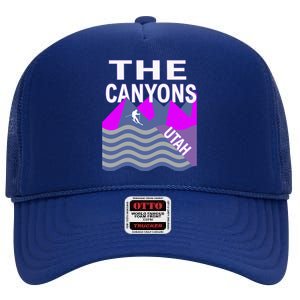 The Canyons Utah Usa Ski Resort Snowboarding Skiing Funny Gift High Crown Mesh Back Trucker Hat