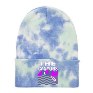 The Canyons Utah Usa Ski Resort Snowboarding Skiing Funny Gift Tie Dye 12in Knit Beanie