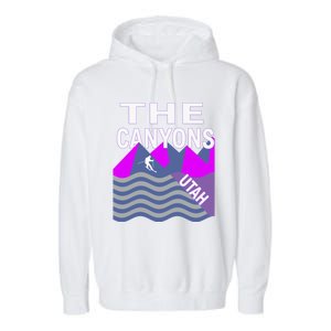 The Canyons Utah Usa Ski Resort Snowboarding Skiing Funny Gift Garment-Dyed Fleece Hoodie