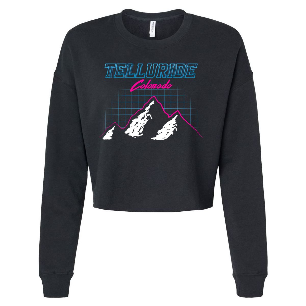 Telluride Colorado Usa Ski Resort 1980S Retro Cute Gift Cropped Pullover Crew