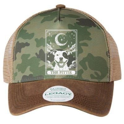 Tarot Card Vintage Crescent Moon Pit Bull Dog Pittie Mom Legacy Tie Dye Trucker Hat