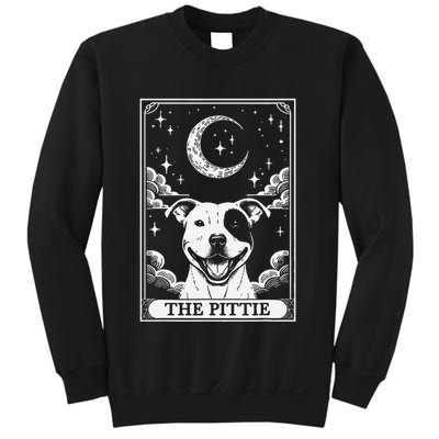 Tarot Card Vintage Crescent Moon Pit Bull Dog Pittie Mom Sweatshirt