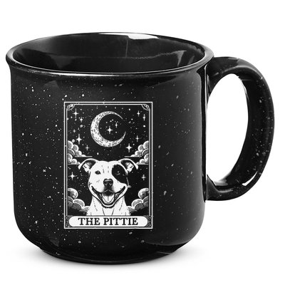 Tarot Card Vintage Crescent Moon Pit Bull Dog Pittie Mom 15oz Campfire Ceramic Mug