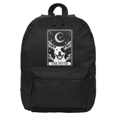 Tarot Card Vintage Crescent Moon Pit Bull Dog Pittie Mom 16 in Basic Backpack