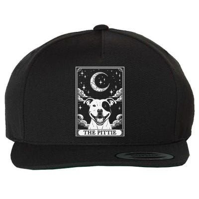 Tarot Card Vintage Crescent Moon Pit Bull Dog Pittie Mom Wool Snapback Cap