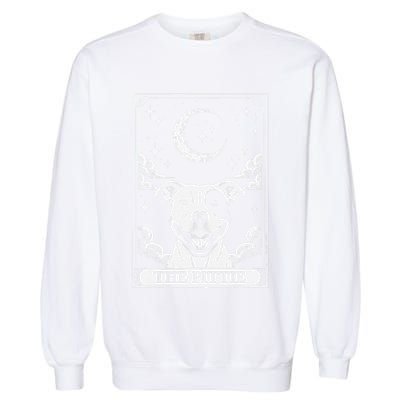 Tarot Card Vintage Crescent Moon Pit Bull Dog Pittie Mom Garment-Dyed Sweatshirt