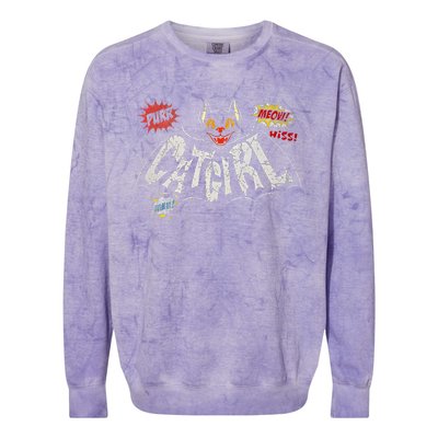 The Catgirl Vintage Rockabilly Colorblast Crewneck Sweatshirt