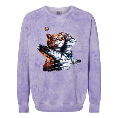 Titanic Cat Vintage Kitten In Space Galaxy Lovers Funny Colorblast Crewneck Sweatshirt