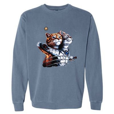 Titanic Cat Vintage Kitten In Space Galaxy Lovers Funny Garment-Dyed Sweatshirt