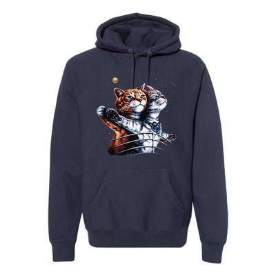 Titanic Cat Vintage Kitten In Space Galaxy Lovers Funny Premium Hoodie