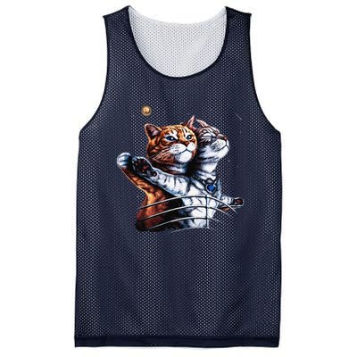 Titanic Cat Vintage Kitten In Space Galaxy Lovers Funny Mesh Reversible Basketball Jersey Tank