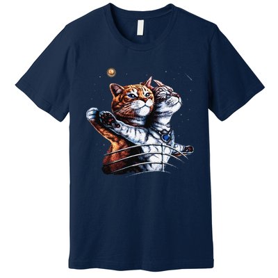 Titanic Cat Vintage Kitten In Space Galaxy Lovers Funny Premium T-Shirt