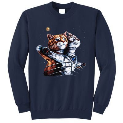 Titanic Cat Vintage Kitten In Space Galaxy Lovers Funny Tall Sweatshirt