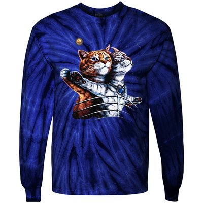 Titanic Cat Vintage Kitten In Space Galaxy Lovers Funny Tie-Dye Long Sleeve Shirt