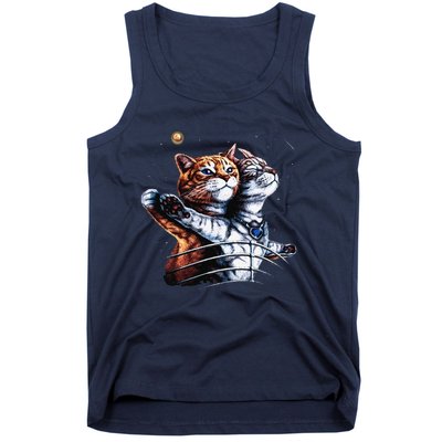 Titanic Cat Vintage Kitten In Space Galaxy Lovers Funny Tank Top