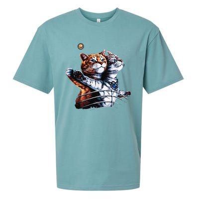 Titanic Cat Vintage Kitten In Space Galaxy Lovers Funny Sueded Cloud Jersey T-Shirt