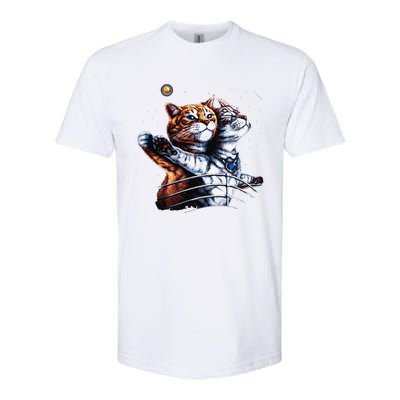 Titanic Cat Vintage Kitten In Space Galaxy Lovers Funny Softstyle CVC T-Shirt