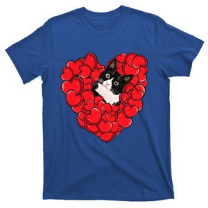 Tuxedo Cat Valentines Day Kitten Lovers Kitty Valentine Cat Cool Gift T-Shirt