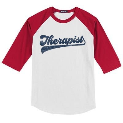 Therapist Cute Vintage Graphic Kids Colorblock Raglan Jersey