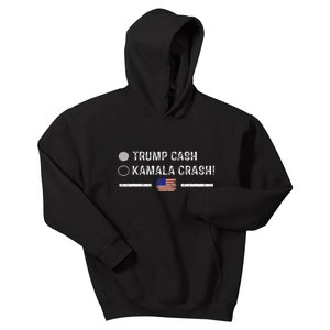 Trump Cash Vs Kamala Crash! Funny Trump 2024 Kids Hoodie