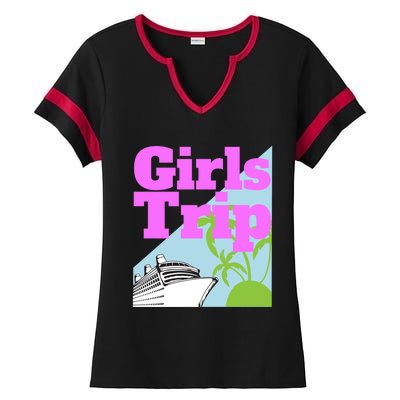 Trip Cruise Vacation Matching Group Cool Gift Ladies Halftime Notch Neck Tee