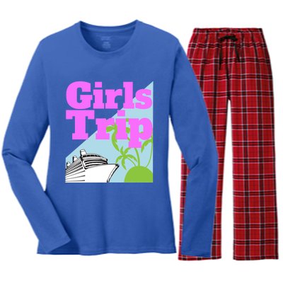 Trip Cruise Vacation Matching Group Cool Gift Women's Long Sleeve Flannel Pajama Set 