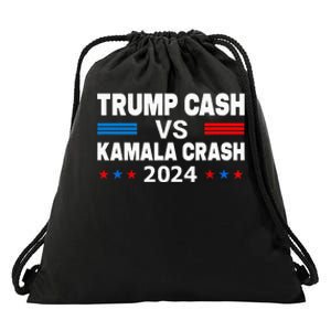 Trump Cash Vs Kamala Crash Drawstring Bag