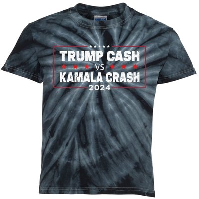 Trump Cash Vs Kamala Crash Kids Tie-Dye T-Shirt