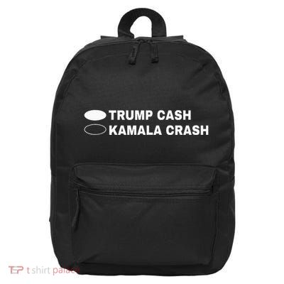 Trump Cash Vs Kamala Crash Funny Voting Humor 16 in Basic Backpack