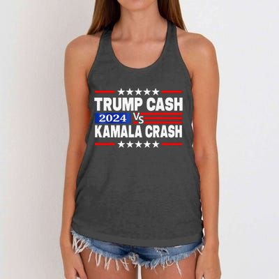 Trump Cash Vs Kamala Crash Women's Knotted Racerback Tank