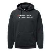 Trump Cash Vs Kamala Crash Funny Voting Humor Performance Fleece Hoodie