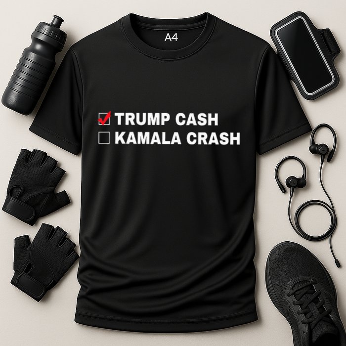 Trump Cash Vs Kamala Crash Funny Voting Humor Cooling Performance Crew T-Shirt