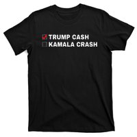 Trump Cash Vs Kamala Crash Funny Voting Humor T-Shirt