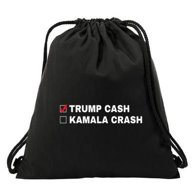 Trump Cash Vs Kamala Crash Funny Voting Humor Drawstring Bag