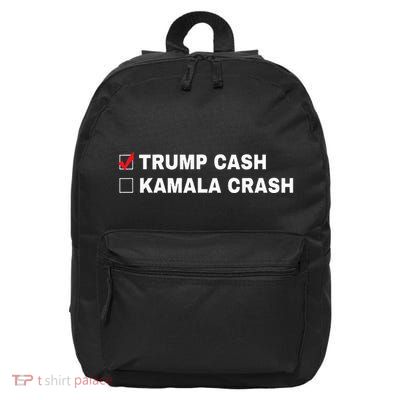 Trump Cash Vs Kamala Crash Funny Voting Humor 16 in Basic Backpack